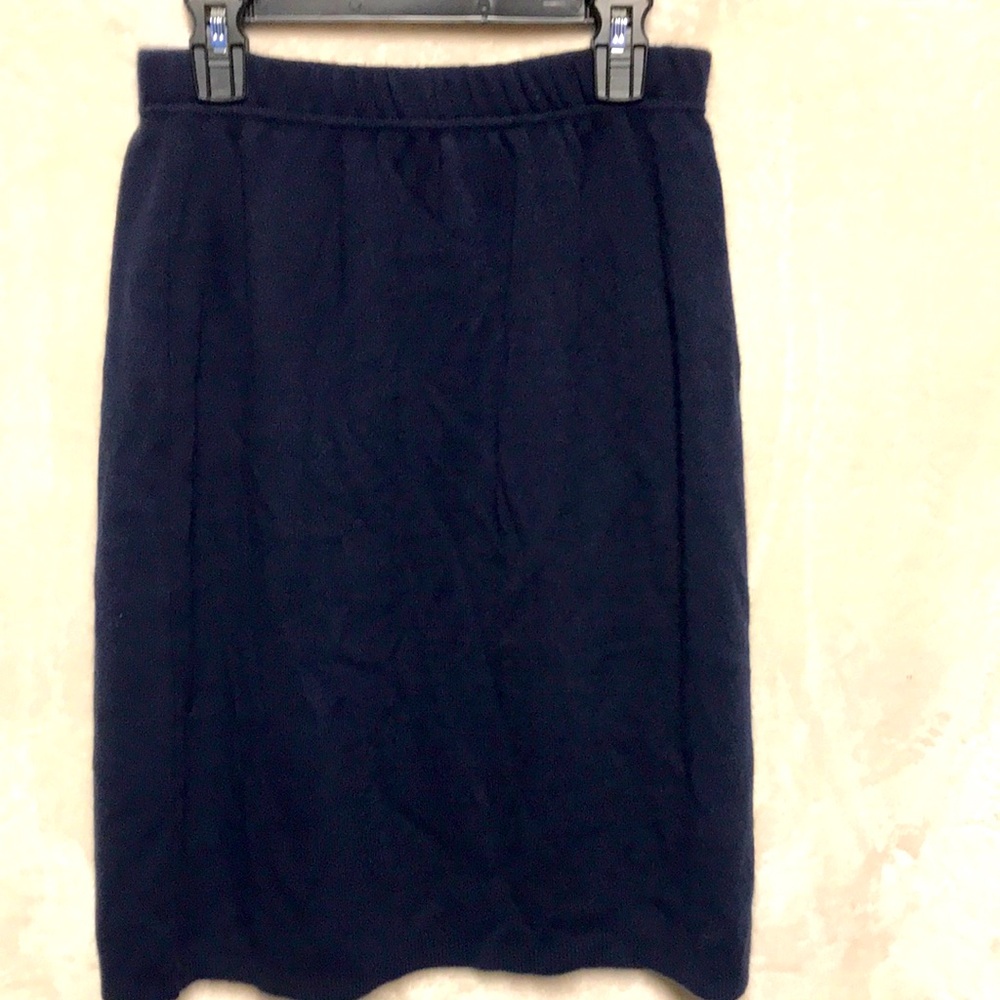 Karen Lessly Navy Blue Knit Sweater Skirt - Size PM